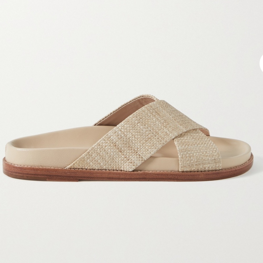 PORTE & PAIRE Raffia slides